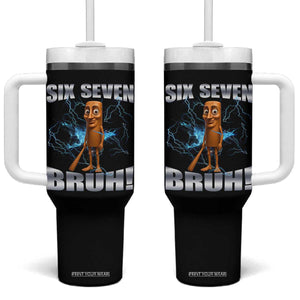 Tung Tung Sahur Six Seven Meme Tumbler With Handle Funny 67 Gen Alpha Gift TS12 One Size: 40 oz Black Print Your Wear