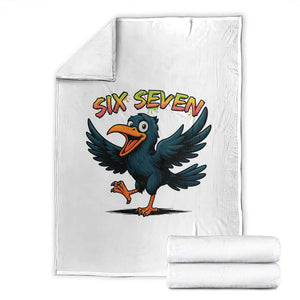 Funny Raven Six Seven Meme Trending Gift Throw Blanket TS12 White Print Your Wear