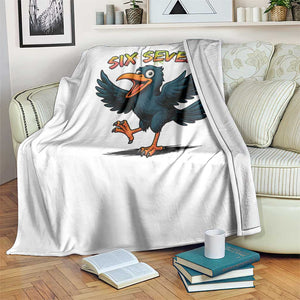 Funny Raven Six Seven Meme Trending Gift Throw Blanket TS12 Print Your Wear