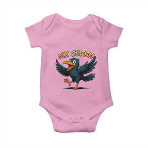 Funny Raven Six Seven Meme Trending Gift Baby Onesie TS12 Light Pink Print Your Wear