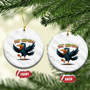 Funny Raven Six Seven Meme Trending Gift Ceramic Ornament TS12 1pc White Marble Print Your Wear