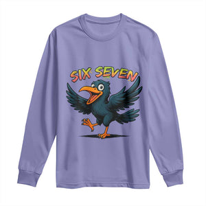 Funny Raven Six Seven Meme Trending Gift Long Sleeve Shirt TS12 Violet Print Your Wear
