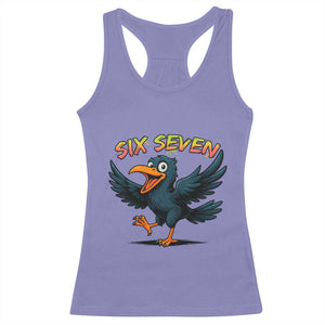 Funny Raven Six Seven Meme Trending Gift Racerback Tank Top TS12 Violet Print Your Wear