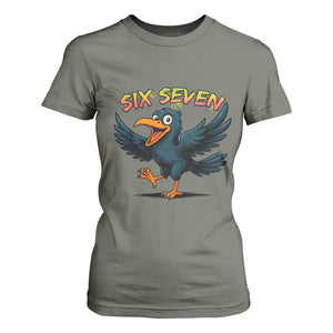 Funny Raven Six Seven Meme Trending Gift T Shirt For Women TS12 Military Green Print Your Wear