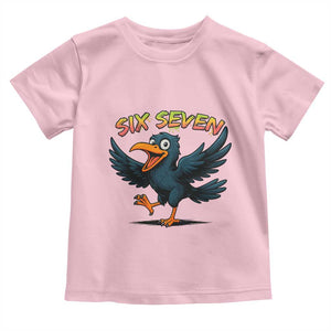 Funny Raven Six Seven Meme Trending Gift Toddler T Shirt TS12 Light Pink Print Your Wear
