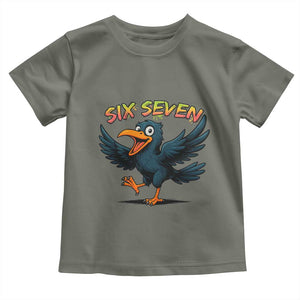 Funny Raven Six Seven Meme Trending Gift Toddler T Shirt TS12 Military Green Print Your Wear