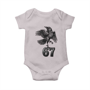Funny Raven Brainrot Six Seven Meme Gift Baby Onesie TS12 Ice Gray Print Your Wear