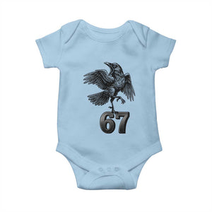 Funny Raven Brainrot Six Seven Meme Gift Baby Onesie TS12 Light Blue Print Your Wear