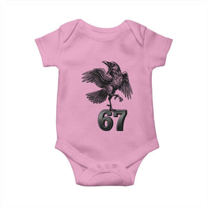 Funny Raven Brainrot Six Seven Meme Gift Baby Onesie TS12 Light Pink Print Your Wear