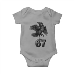 Funny Raven Brainrot Six Seven Meme Gift Baby Onesie TS12 Sport Gray Print Your Wear