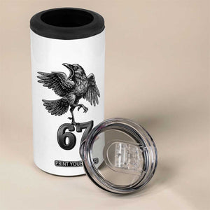 Funny Raven Brainrot Six Seven Meme Gift 4 in 1 Can Cooler Tumbler TS12 Print Your Wear