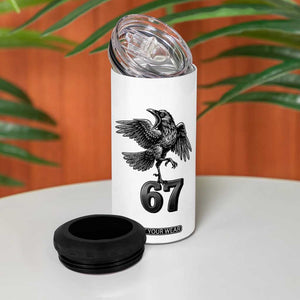 Funny Raven Brainrot Six Seven Meme Gift 4 in 1 Can Cooler Tumbler TS12 Print Your Wear