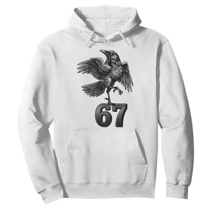 Funny Raven Brainrot Six Seven Meme Gift Hoodie TS12 White Print Your Wear