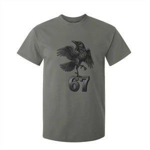 Funny Raven Brainrot Six Seven Meme Gift T Shirt For Kid TS12 Military Green Print Your Wear