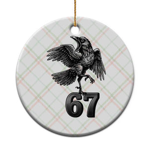 Funny Raven Brainrot Six Seven Meme Gift Ceramic Ornament TS12 1pc Christmas Plaid Print Your Wear