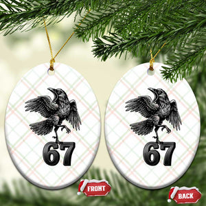 Funny Raven Brainrot Six Seven Meme Gift Ceramic Ornament TS12 Print Your Wear