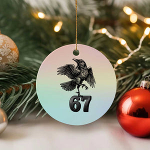 Funny Raven Brainrot Six Seven Meme Gift Ceramic Ornament TS12 1pc Pastel Print Your Wear