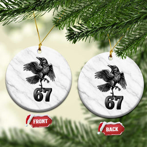 Funny Raven Brainrot Six Seven Meme Gift Ceramic Ornament TS12 1pc White Marble Print Your Wear