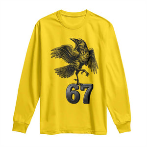 Funny Raven Brainrot Six Seven Meme Gift Long Sleeve Shirt TS12 Daisy Print Your Wear