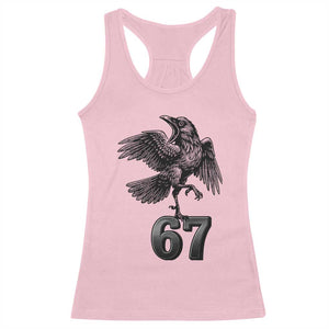 Funny Raven Brainrot Six Seven Meme Gift Racerback Tank Top TS12 Light Pink Print Your Wear