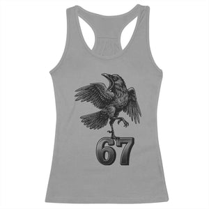 Funny Raven Brainrot Six Seven Meme Gift Racerback Tank Top TS12 Sport Gray Print Your Wear