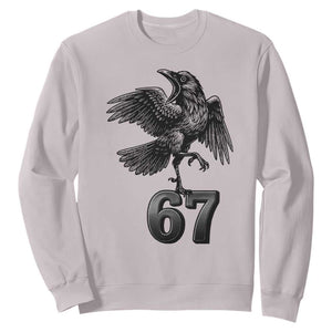 Funny Raven Brainrot Six Seven Meme Gift Sweatshirt TS12 Ice Gray Print Your Wear