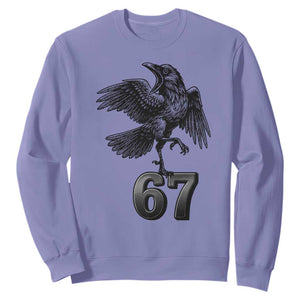 Funny Raven Brainrot Six Seven Meme Gift Sweatshirt TS12 Violet Print Your Wear