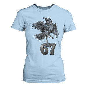 Funny Raven Brainrot Six Seven Meme Gift T Shirt For Women TS12 Light Blue Print Your Wear