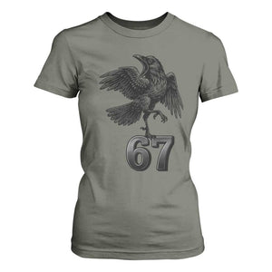 Funny Raven Brainrot Six Seven Meme Gift T Shirt For Women TS12 Military Green Print Your Wear
