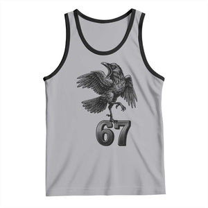 Funny Raven Brainrot Six Seven Meme Gift Tank Top TS12 Athletic Heather Black Print Your Wear