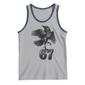Funny Raven Brainrot Six Seven Meme Gift Tank Top TS12 Athletic Heather Navy Print Your Wear