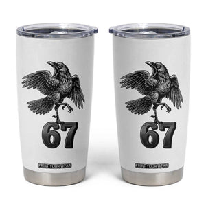 Funny Raven Brainrot Six Seven Meme Gift Tumbler Cup TS12 White Print Your Wear