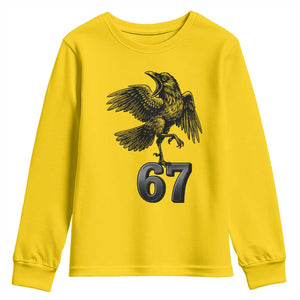 Funny Raven Brainrot Six Seven Meme Gift Youth Sweatshirt TS12 Daisy Print Your Wear