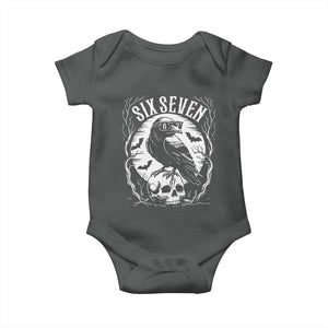 Gothic Raven Brainrot Six Seven Baby Onesie Gen Z Alpha Gift TS12 Dark Heather Print Your Wear