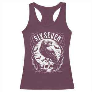 Gothic Raven Brainrot Six Seven Racerback Tank Top Gen Z Alpha Gift TS12 Maroon Print Your Wear