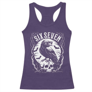 Gothic Raven Brainrot Six Seven Racerback Tank Top Gen Z Alpha Gift TS12 Purple Print Your Wear