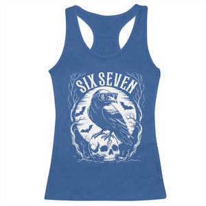 Gothic Raven Brainrot Six Seven Racerback Tank Top Gen Z Alpha Gift TS12 Royal Blue Print Your Wear