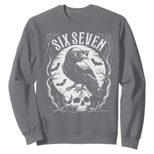 Gothic Raven Brainrot Six Seven Sweatshirt Gen Z Alpha Gift TS12 Charcoal Print Your Wear