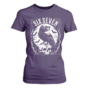 Gothic Raven Brainrot Six Seven T Shirt For Women Gen Z Alpha Gift TS12 Purple Print Your Wear