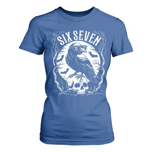Gothic Raven Brainrot Six Seven T Shirt For Women Gen Z Alpha Gift TS12 Royal Blue Print Your Wear