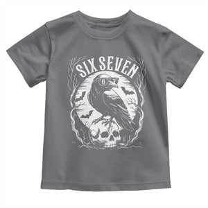 Gothic Raven Brainrot Six Seven Toddler T Shirt Gen Z Alpha Gift TS12 Charcoal Print Your Wear