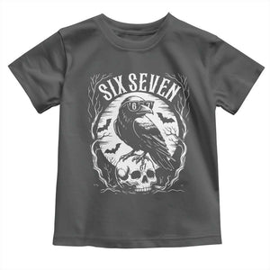 Gothic Raven Brainrot Six Seven Toddler T Shirt Gen Z Alpha Gift TS12 Dark Heather Print Your Wear
