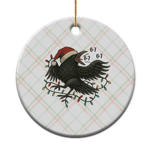 Funny Raven Six Seven Meme Ceramic Ornament Christmas Gift For Gen Z TS12 1pc Christmas Plaid Print Your Wear