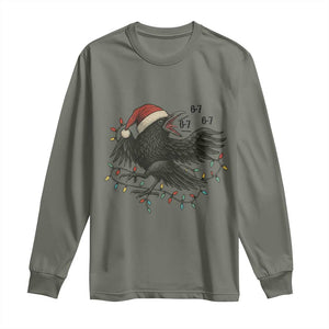 Funny Raven Six Seven Meme Long Sleeve Shirt Christmas Gift For Gen Z TS12 Military Green Print Your Wear