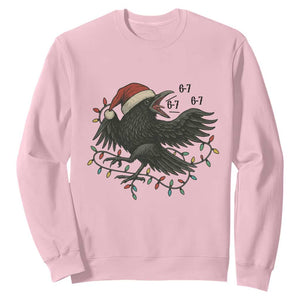 Funny Raven Six Seven Meme Sweatshirt Christmas Gift For Gen Z TS12 Light Pink Print Your Wear