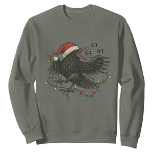 Funny Raven Six Seven Meme Sweatshirt Christmas Gift For Gen Z TS12 Military Green Print Your Wear