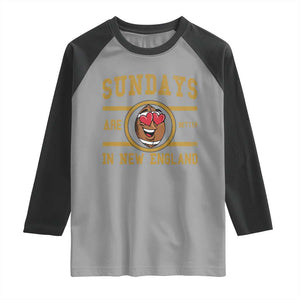 Sundays Are Better In NE Raglan Shirt Game Day Lover Gift TS12 Sport Gray Black Print Your Wear