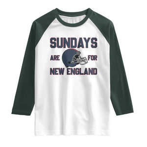 Sundays Are For NE Raglan Shirt Game Day Lover Gift TS12 White Dark Forest Green Print Your Wear