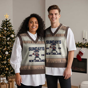 Sundays Are For NE V-Neck Knit Sweater Vest Game Day Sports Fan Gift TS12 Mocha Mousse Print Your Wear