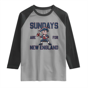 Sundays Are For NE Raglan Shirt Game Day Sports Fan Gift TS12 Sport Gray Black Print Your Wear